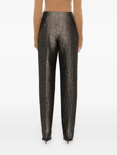 Giorgio Armani Jacquard Silk And Wool Single-pleat Trousers In Multi