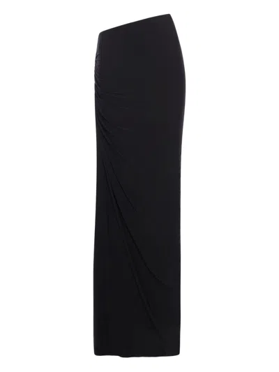 Alaïa Alaia Women Long Draped Jersey Dress In Black