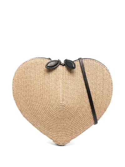 Alaïa Le Coeur Straw Crossbody Bag