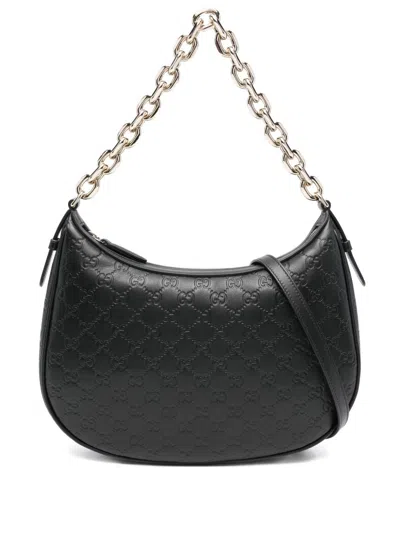 Gucci Gg Emblem Shoulder Bag In Black