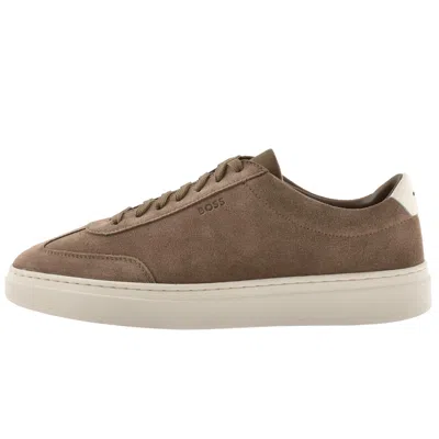 Hugo Boss Boss Kieran Tennis Trainers Beige In Brown