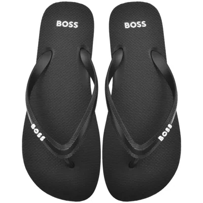 Hugo Boss Boss Tracy Flip Flops Black In Black