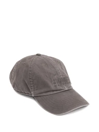Mm6 Maison Margiela Logo Cotton Cap In Brown