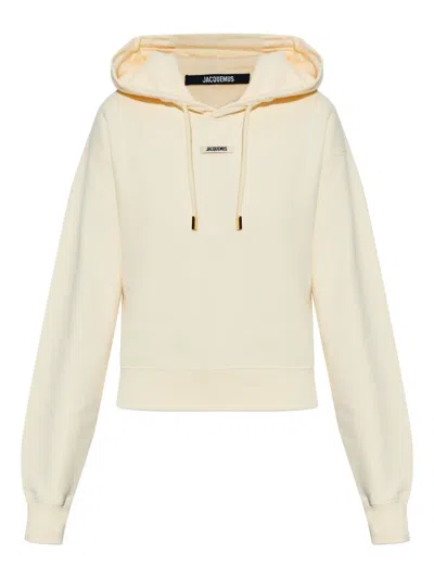 Jacquemus Light Gros Grain Hooded Sweatshirt In Neutral