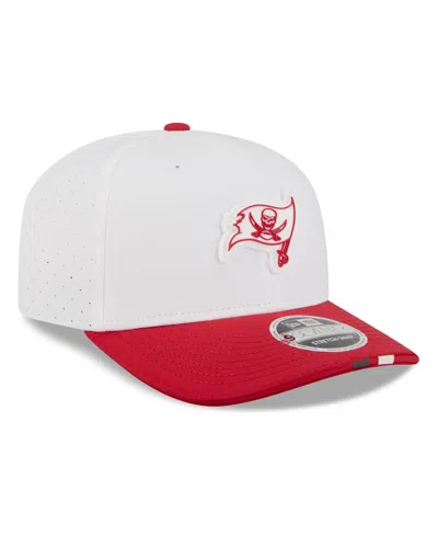 New Era Men's White/red Tampa Bay Buccaneers 2025 Nfl Training Camp 9seventy Adjustable Hat