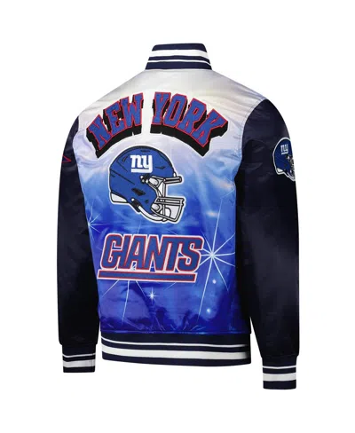 Pro Standard Men's Navy New York Giants Sublimated Satin Full-snap Jacket In Blue
