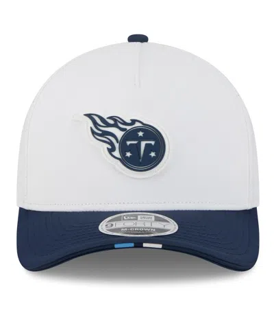 New Era Men's White/navy Tennessee Titans 2025 Nfl Training Camp A-frame 9forty Adjustable Hat