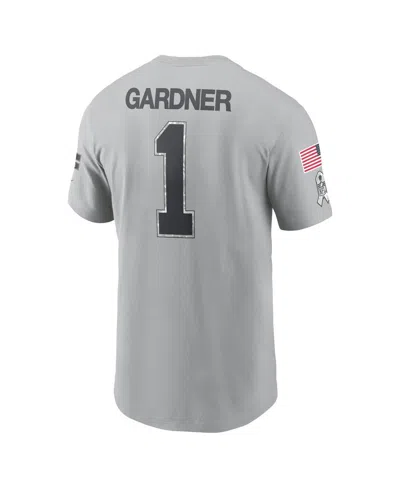 Nike Ahmad Sauce Gardner Gray New York Jets 2024 Salute To Service Name & Number T-shirt In Gray
