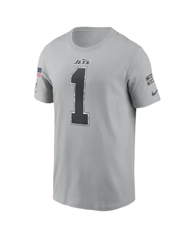 Nike Ahmad Sauce Gardner Gray New York Jets 2024 Salute To Service Name & Number T-shirt In Gray