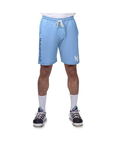 Margaritaville Men's Light Blue New York Yankees Peached French Terry Shorts In Black