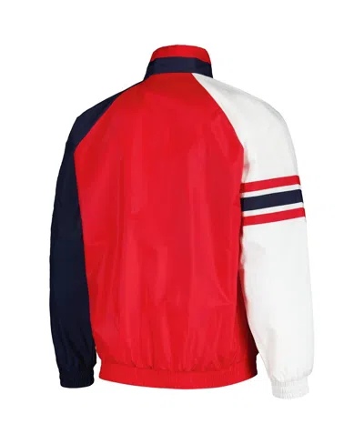 Starter Men's Red/navy St. Louis Cardinals Elite Raglan Half-zip Jacket In Red