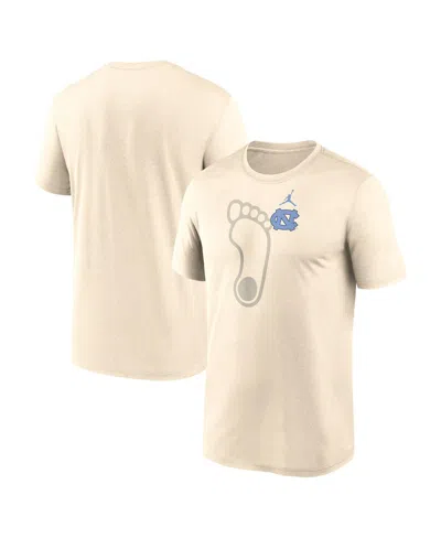 Jordan Men's Natural North Carolina Tar Heels Campus Shadow Legend Performance T-shirt In Neutral