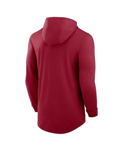 Jordan Men's Crimson Oklahoma Sooners Primetime Tri-blend Performance Long Sleeve Hoodie T-shirt In Red