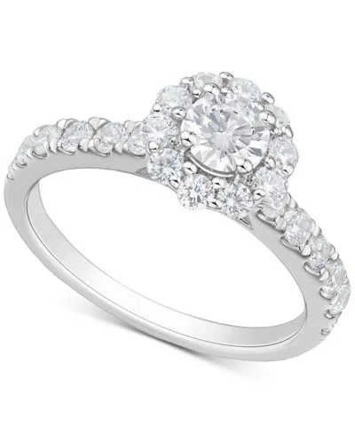 Macy's Diamond Halo Bridal Ring Set (2 Ct. T.w.) In 14k White Gold