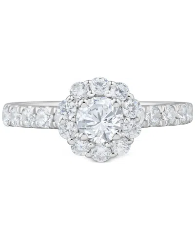 Macy's Diamond Halo Bridal Ring Set (2 Ct. T.w.) In 14k White Gold