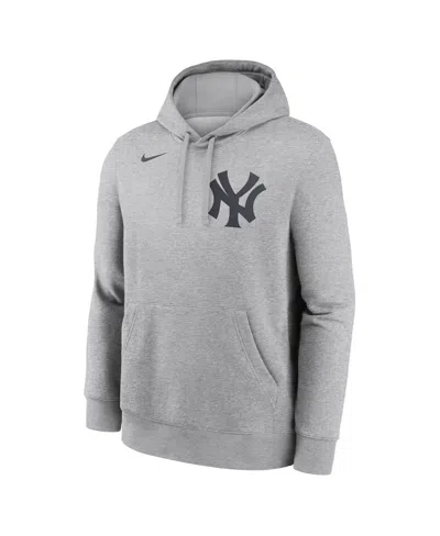 Nike Men's Derek Jeter Heather Gray New York Yankees Player Name Number Club Fleece Pullover Hoodie In Gray