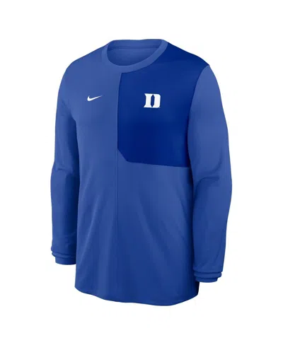 Nike Royal Duke Blue Devils 2025 Sideline Coach Uv Performance Long Sleeve T-shirt In Blue