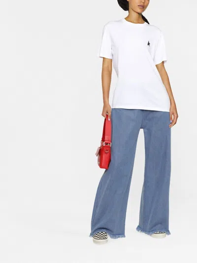 Golden Goose Star Graphic T-shirt With Relaxed Silhouette In White