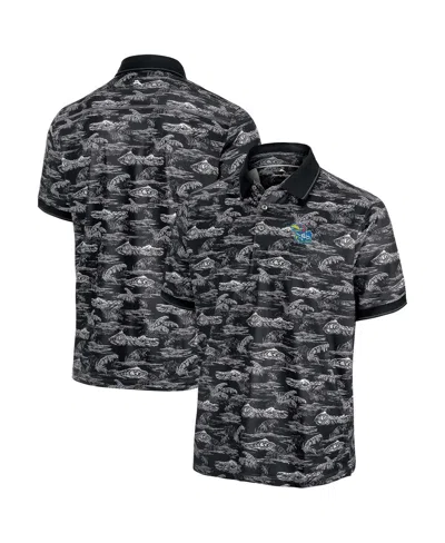 Tommy Bahama Black Texas Longhorns Sport Bay View Islandzone Polo In Black