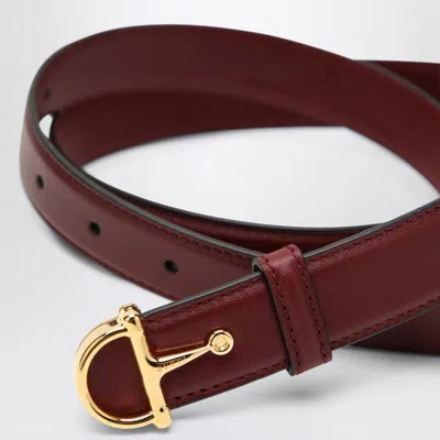 Gucci Rosso Ancora Thin Belt With Half Buckle