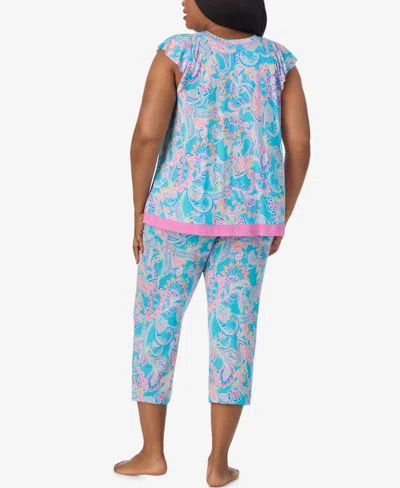 Ellen Tracy Plus Size Short Sleeve Cropped Pajama Set
