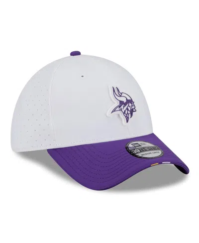 New Era Men's White/purple Minnesota Vikings 2025 Nfl Training Camp 39thirty Flex Hat