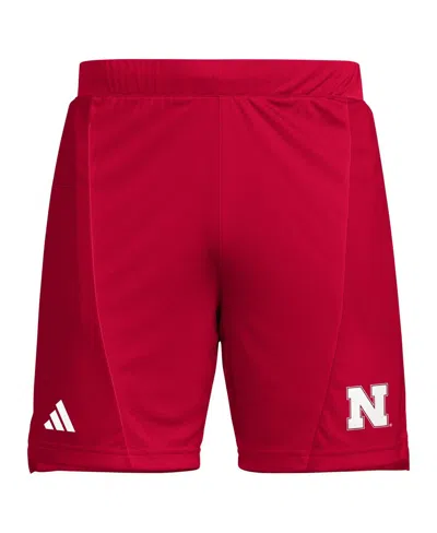 Adidas Originals Men's Scarlet Nebraska Huskers Designed For Training 7" Aeroready Shorts In Red