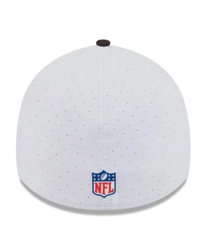 New Era Men's White/brown Cleveland Browns 2025 Nfl Training Camp Throwback Logo 39thirty Flex Hat