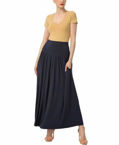 Kimi & Kai Tiered Maxi Skirt In Blue