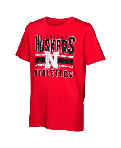 Outerstuff Big Boys And Girls Nebraska Huskers In The Mix T-shirt Combo Set In Red