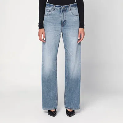 Haikure Wide Blue Washed Effect Jeans In Blue