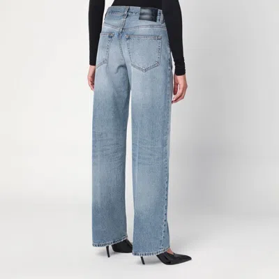 Haikure Wide Blue Washed Effect Jeans In Blue