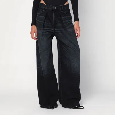 Haikure Wide Candy Black Denim Jeans In Black