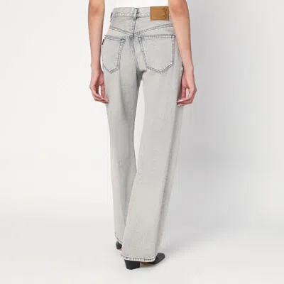 Haikure Wide Pearl Grey Washed Effect Jeans In Gray