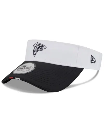 New Era Men's White/black Atlanta Falcons 2025 Nfl Training Camp Adjustable Visor Hat