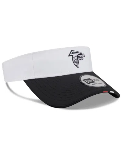 New Era Men's White/black Atlanta Falcons 2025 Nfl Training Camp Adjustable Visor Hat