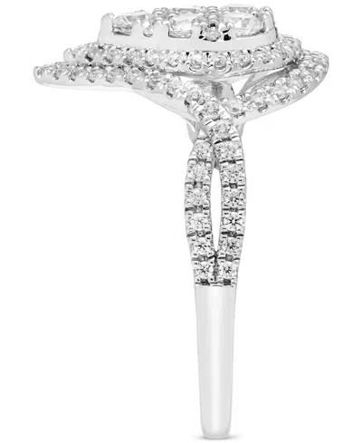 Macy's Diamond Pear Halo Cluster Ring (1 Ct. T.w.) In 10k White Gold