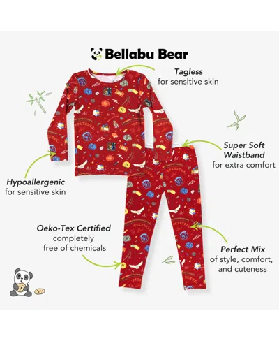 Bellabu Bear Unisex Kids' Hogwarts Express Set Of 2 Piece Pajamas In Red