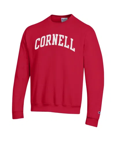 Champion Men's Red Cornell Big Red Basic Arch Fleece Pullover Sweatshirt In Red