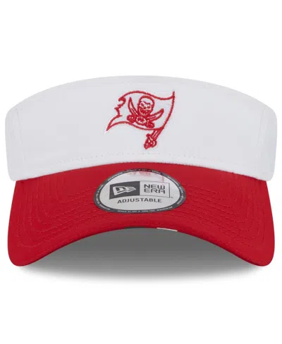 New Era Men's White/red Tampa Bay Buccaneers 2025 Nfl Training Camp Adjustable Visor Hat