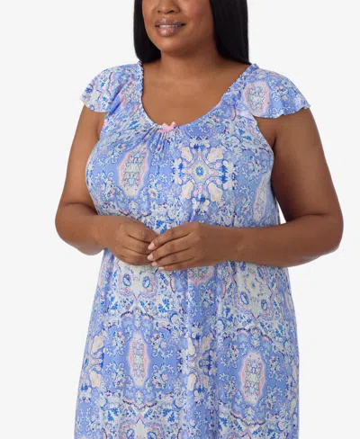 Ellen Tracy Plus Size Short Sleeve Midi Nightgown