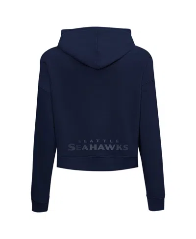 Pro Standard Women's College Navy Seattle Seahawks Jeweled Cropped Pullover Hoodie