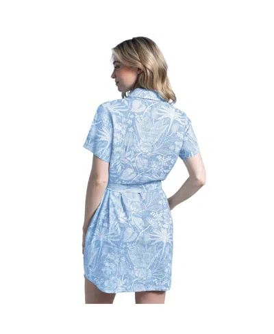 Margaritaville Women's Blue Detroit Lions Palm Linen Dress