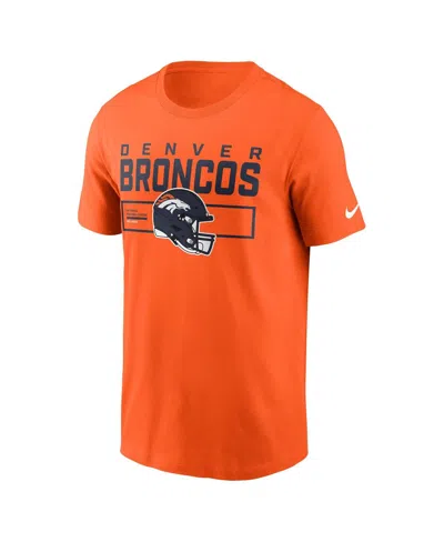 Nike Orange Denver Broncos Primetime Helmet Essential T-shirt In Orange