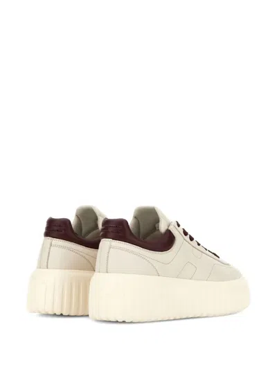 Hogan Low-top Sneakers With Rubber Sole And Platform In Neutral
