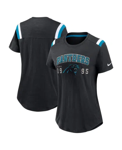 Nike Women's Heather Black Carolina Panthers Historic Slub Fashion T-shirt