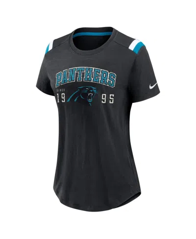 Nike Women's Heather Black Carolina Panthers Historic Slub Fashion T-shirt
