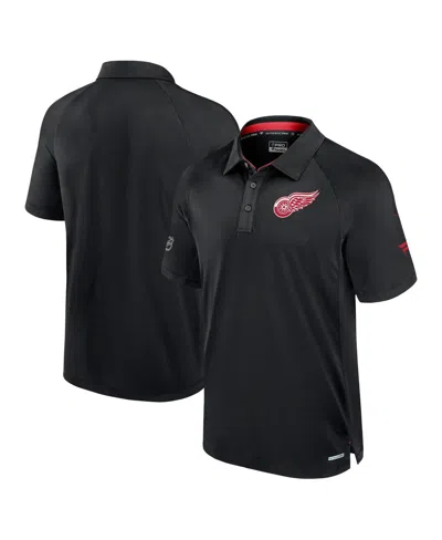 Fanatics Men'sâ Black Chicago Blackhawks Authentic Pro Rink Raglan Polo Shirt In Black