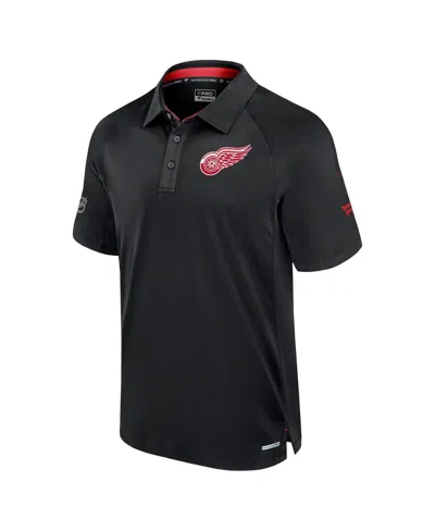 Fanatics Men'sâ Black Chicago Blackhawks Authentic Pro Rink Raglan Polo Shirt In Black