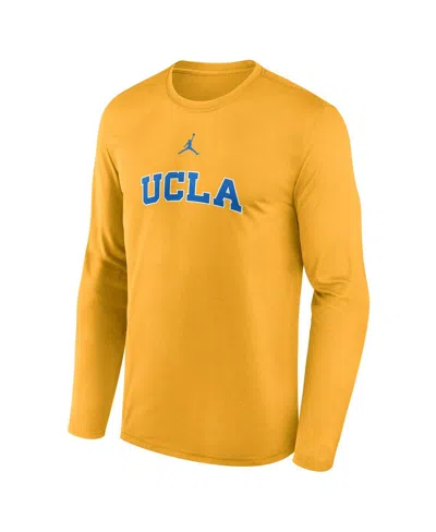 Jordan Men's Gold Ucla Bruins On-court Basketball Shootaround Performance Long Sleeve T-shirt In Yellow
